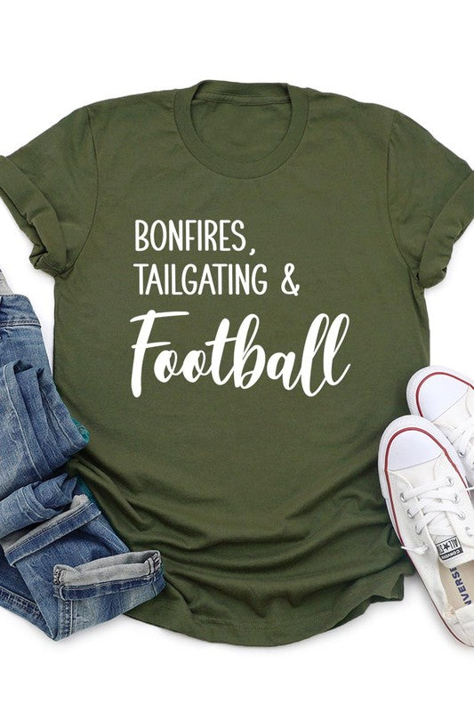 Bonfires Tailgating & Football Graphic Tee