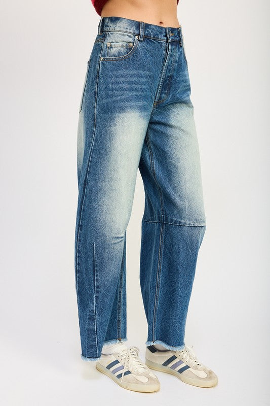 MEDIUM WASH HORSESHOW JEANS