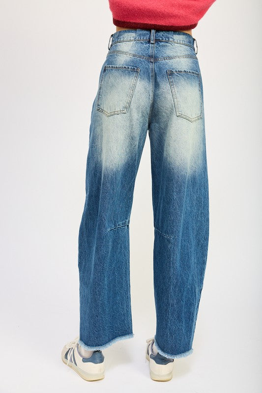 MEDIUM WASH HORSESHOW JEANS