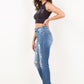 MESH TUMMY CONTROL HIGH RISE STRAIGHT JEANS