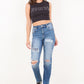 MESH TUMMY CONTROL HIGH RISE STRAIGHT JEANS