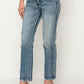 HIGH RISE CRYSTAL EMBELLISHED CROP STRAIGHT JEANS