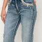 HIGH RISE CRYSTAL EMBELLISHED CROP STRAIGHT JEANS