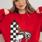 Cowboy Checkered Graphic Fleece Sweatshirts