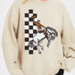 Cowboy Checkered Graphic Fleece Sweatshirts