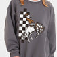 Cowboy Checkered Graphic Fleece Sweatshirts