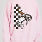 Cowboy Checkered Graphic Fleece Sweatshirts