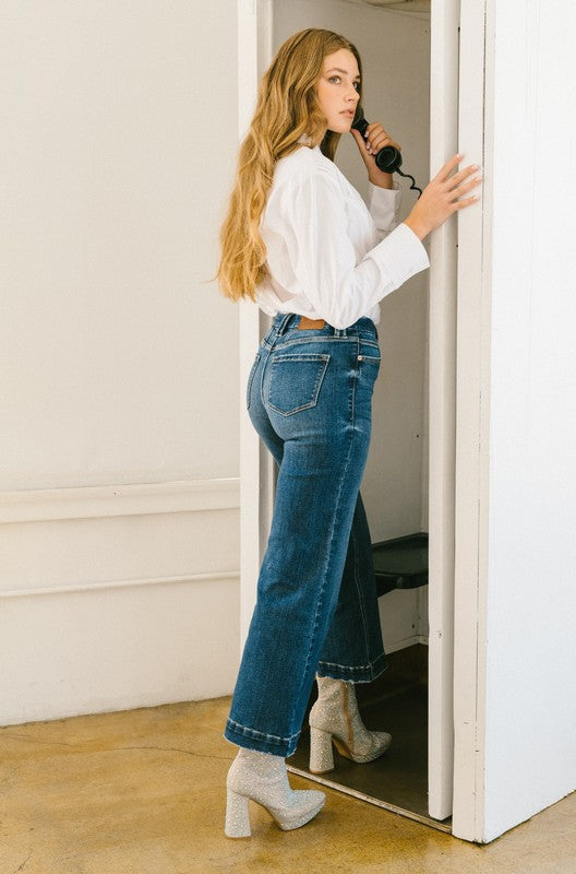 TUMMY CONTROL HIGH RISE MODERN WIDE JEANS