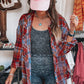 Orange Plaid Print Loose Vintage Shirt