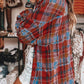 Orange Plaid Print Loose Vintage Shirt