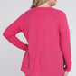 Plus Melange Baby Waffle Long Sleeve Top