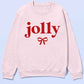 PLUS SIZE JOLLY CHRISTMAS BOW GRAPHIC SWEATSHIRT