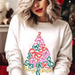 Coquette Bow Christmas Tree Fleece Sweatshirts