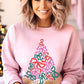 Coquette Bow Christmas Tree Fleece Sweatshirts