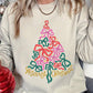 Coquette Bow Christmas Tree Fleece Sweatshirts