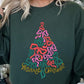 Coquette Bow Christmas Tree Fleece Sweatshirts