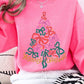 Coquette Bow Christmas Tree Fleece Sweatshirts