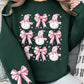 Coquette Bow Pink Snowman Graphic Sweatshirts