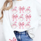 Coquette Bow Pink Snowman Graphic Sweatshirts