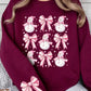 Coquette Bow Pink Snowman Graphic Sweatshirts