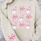 Coquette Bow Pink Snowman Graphic Sweatshirts