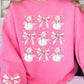 Coquette Bow Pink Snowman Graphic Sweatshirts