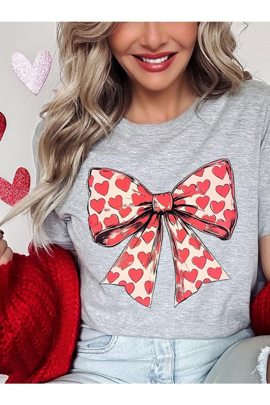 Heart Coquette Bow Valentine's Graphic Tee