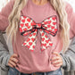 Heart Coquette Bow Valentine's Graphic Tee