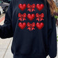 Faux Glitter Valentine Graphic Fleece Sweatshirt