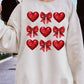 Faux Glitter Valentine Graphic Fleece Sweatshirt