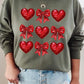 Faux Glitter Valentine Graphic Fleece Sweatshirt