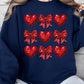 Faux Glitter Valentine Graphic Fleece Sweatshirt