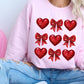 Faux Glitter Valentine Graphic Fleece Sweatshirt