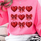 Faux Glitter Valentine Graphic Fleece Sweatshirt