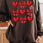 Faux Glitter Valentine Graphic Fleece Sweatshirt