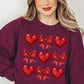 Faux Glitter Valentine Graphic Fleece Sweatshirt