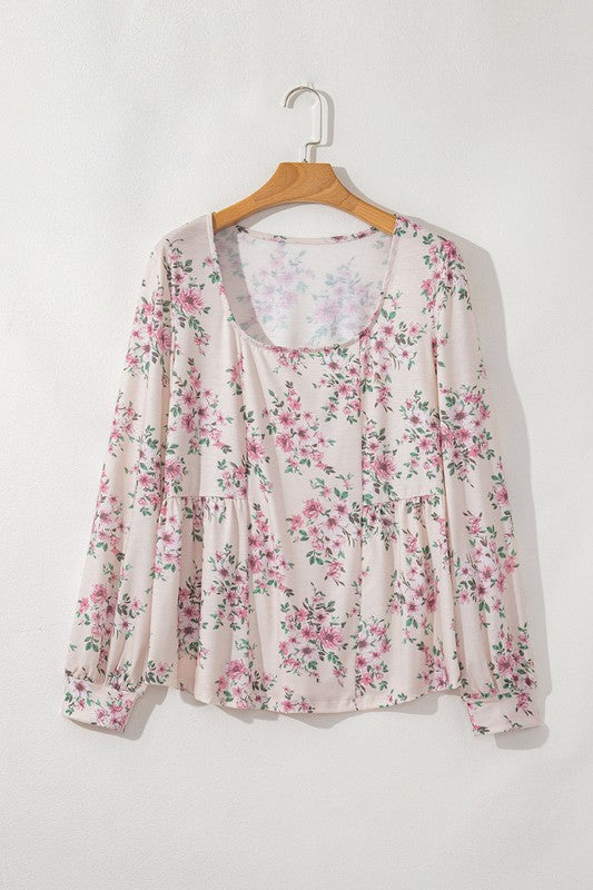 Women's Casual Floral Print Long Sleeve Blouses