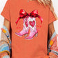 Valentine Cowgirl Boots Graphic Plus Heavy Cotton Tee