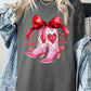 Valentine Cowgirl Boots Graphic Plus Heavy Cotton Tee