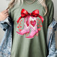 Valentine Cowgirl Boots Graphic Plus Heavy Cotton Tee