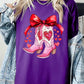 Valentine Cowgirl Boots Graphic Plus Heavy Cotton Tee