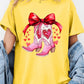 Valentine Cowgirl Boots Graphic Plus Heavy Cotton Tee