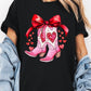 Valentine Cowgirl Boots Graphic Plus Heavy Cotton Tee