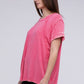 Ribbed Raglan Dolman Sleeve Boat-Neck Top