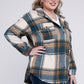 Plus Size Yarn Dyed Plaid Shirt Jacket