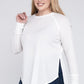 Plus Melange Baby Waffle Long Sleeve Top