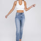 Ribbed Cropped Racerback Tank Top