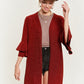 Glitter bell sleeve kimono style cardigan PLUS