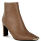 Minimalist Sleek Cap Toe Faux Leather Boots