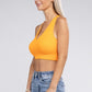 Ribbed Cropped Racerback Tank Top